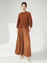 Plisse Stretch Wide-Leg Pant Set